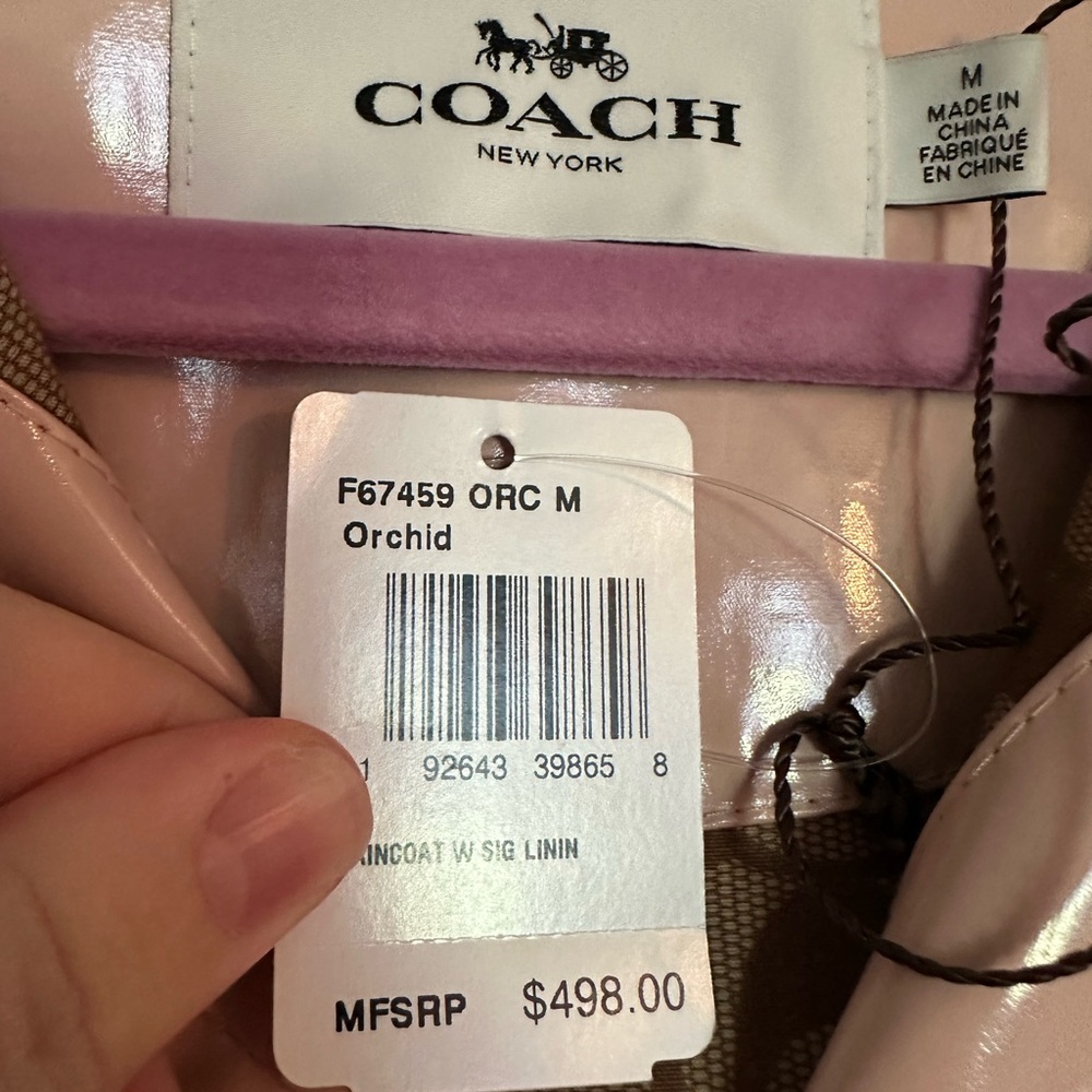 Coach Shiny Tan Hooded Raincoat - Picture 7 of 13